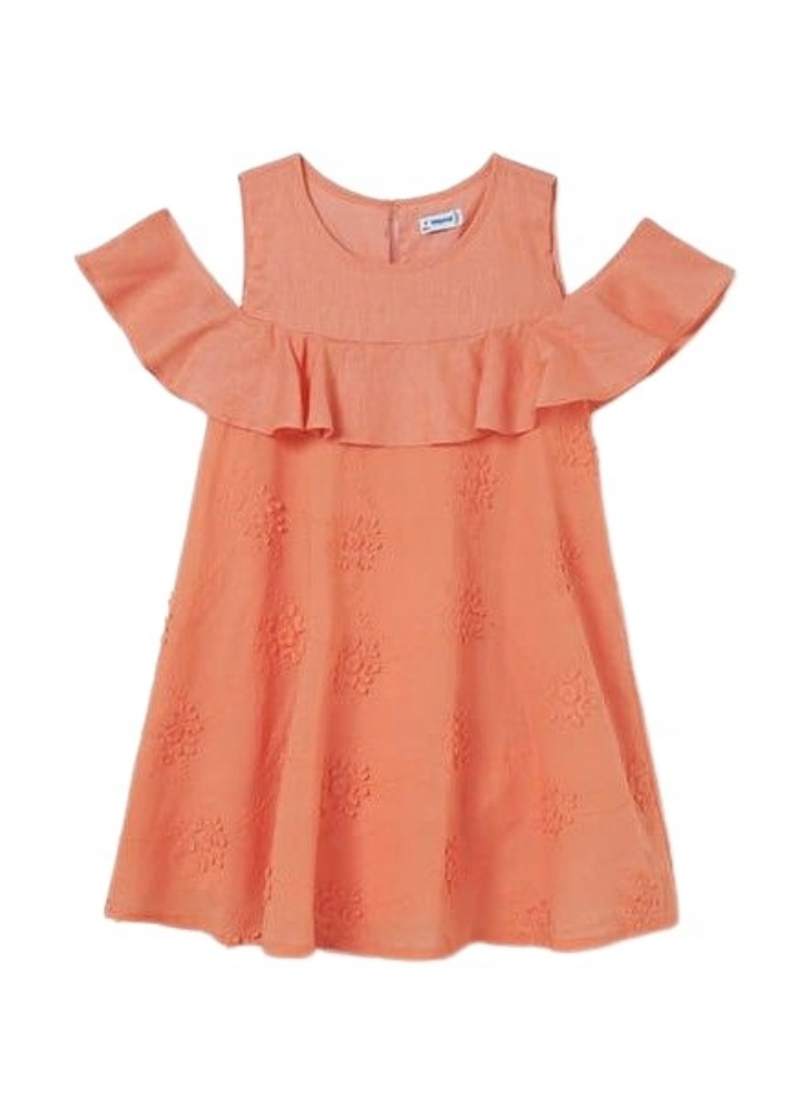 Robe Mayoral en coton-lin – Rose corail