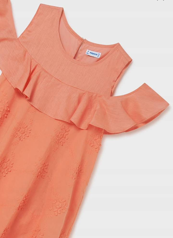 Robe Mayoral en coton-lin – Rose corail